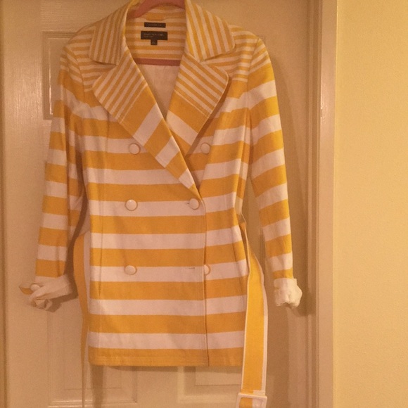 Jones New York Jackets & Blazers - Yellow striped suit jacket